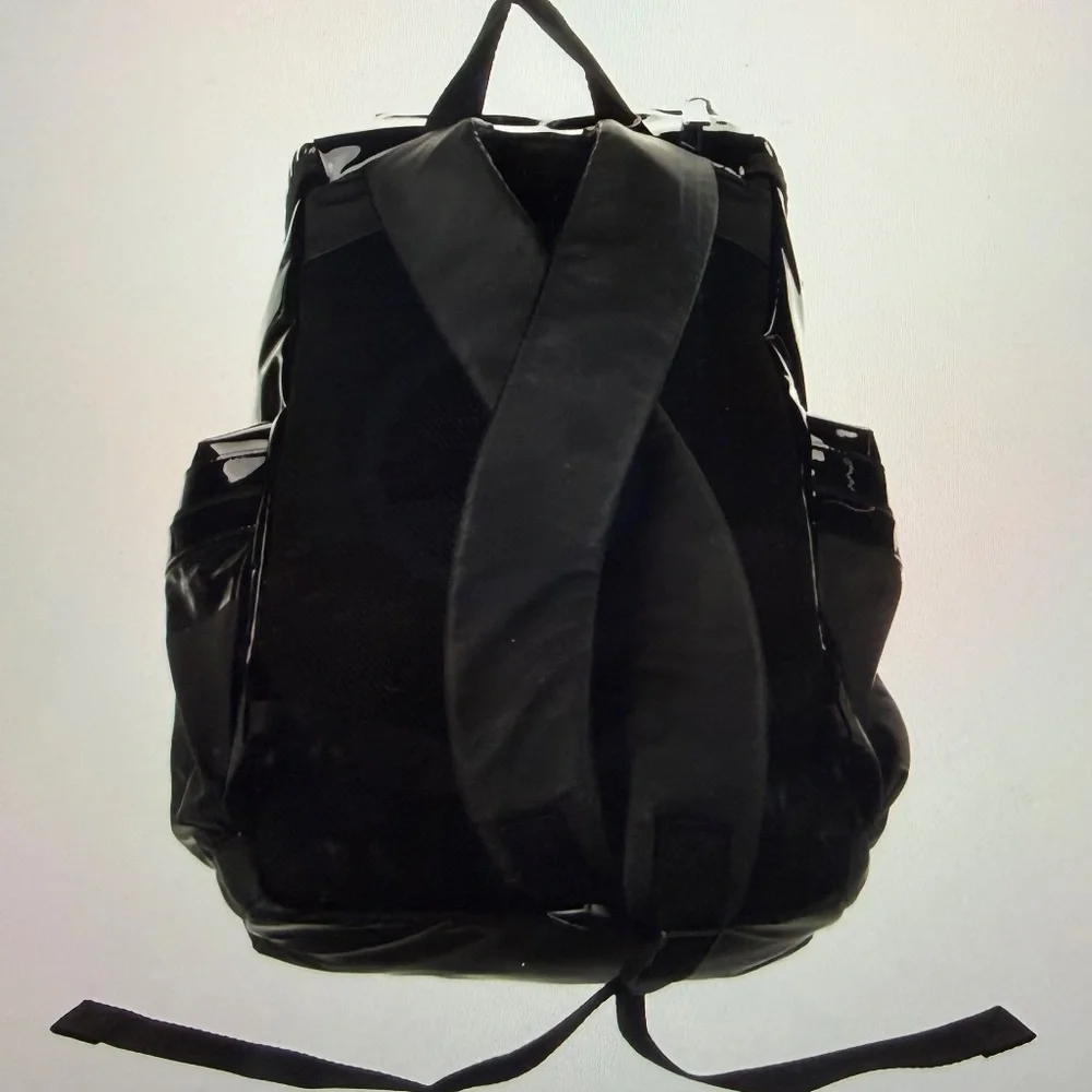 Adidas By Stella McCartney Black Patent and Mesh BackPack - Picture 4 of 4